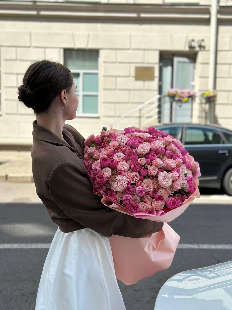 Букет кустовых роз "Пионовидный микс"