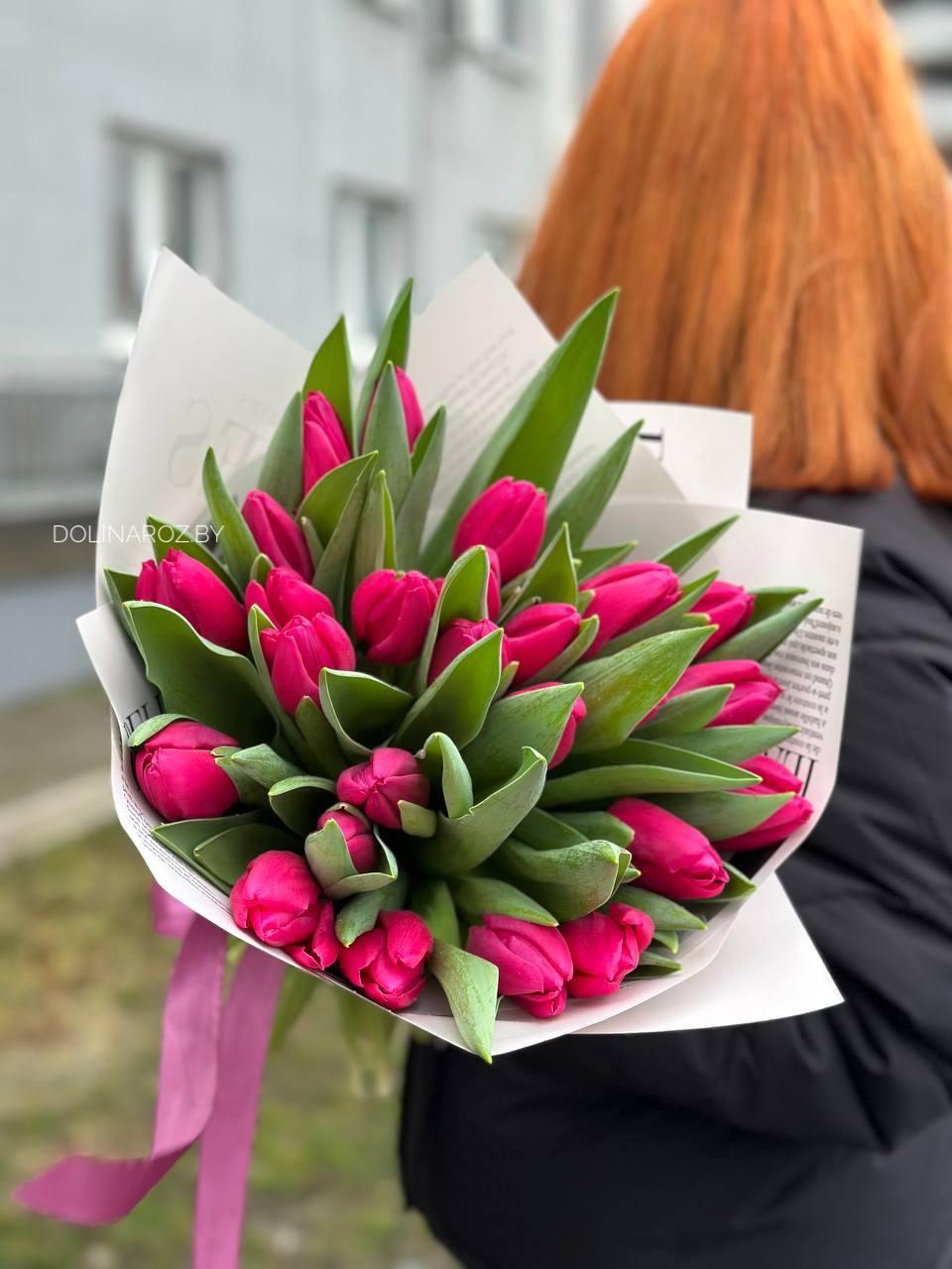 Bouquet of tulips "Pink glasses"