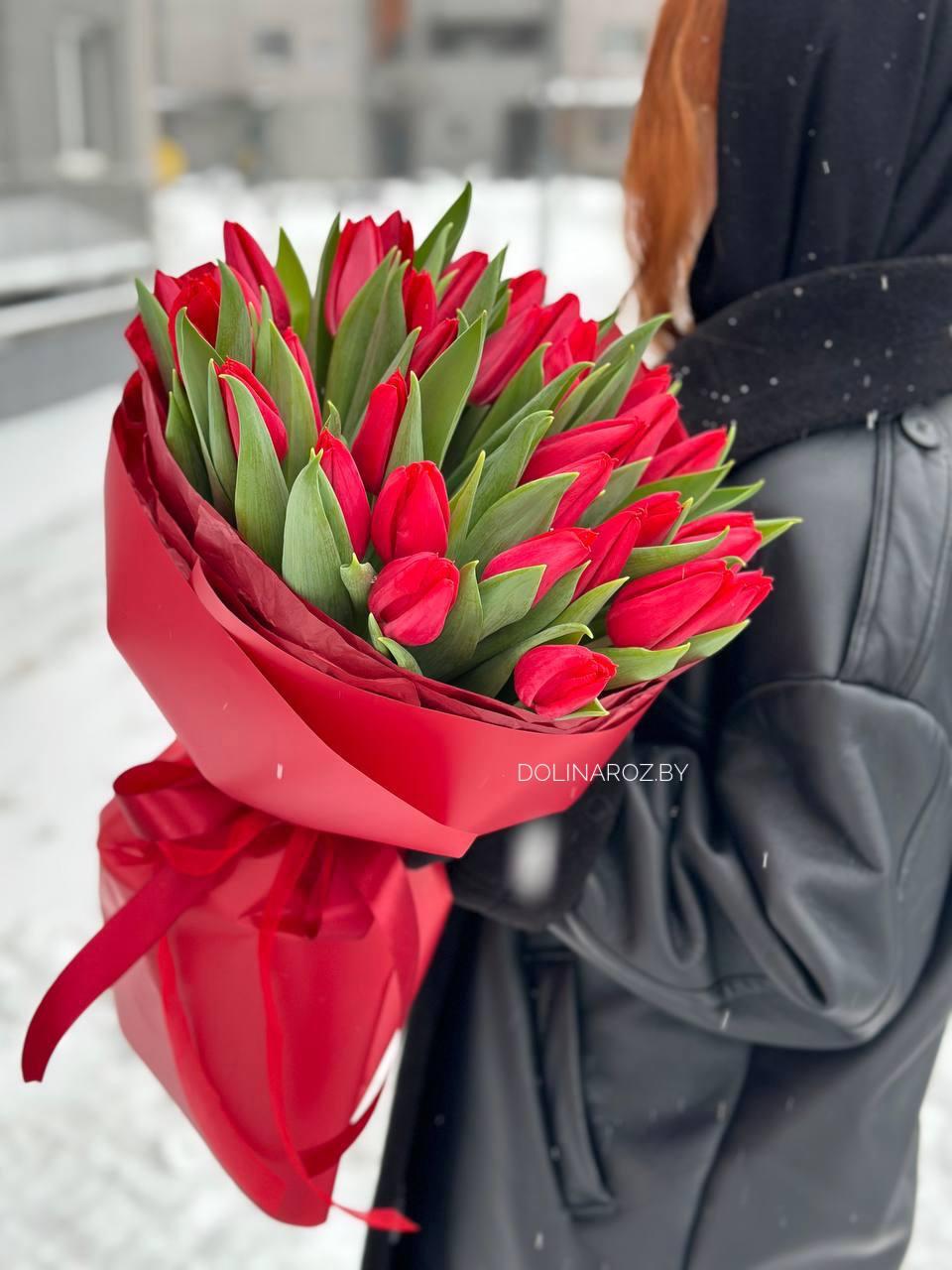 Bouquet of tulips "Warm words"