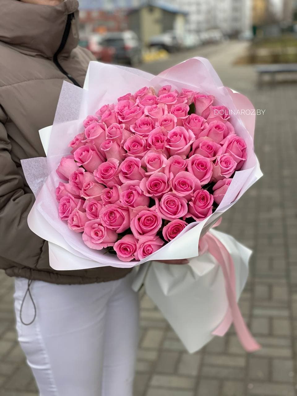 Bouquet of roses "Pink marshmallow"