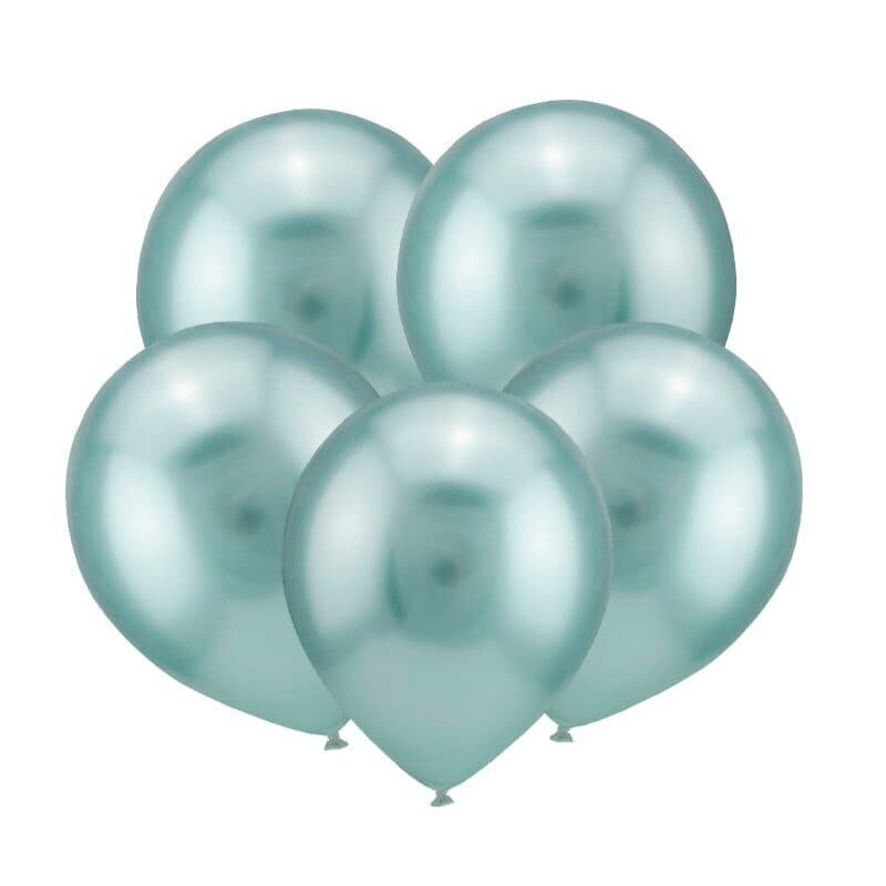 Латексный шар с гелием "Бирюза" (хром)