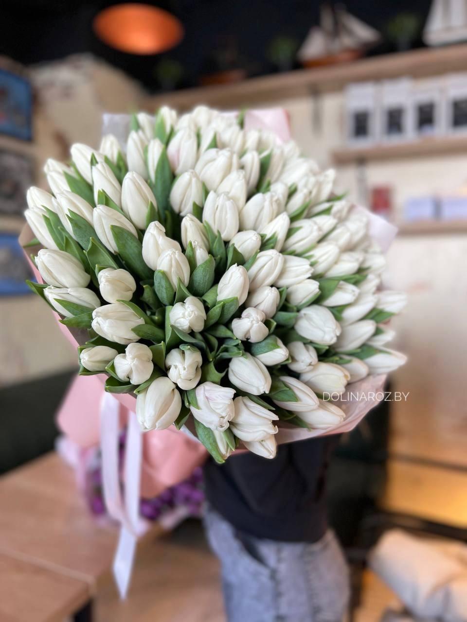 Букет тюльпанов "Белый 101"