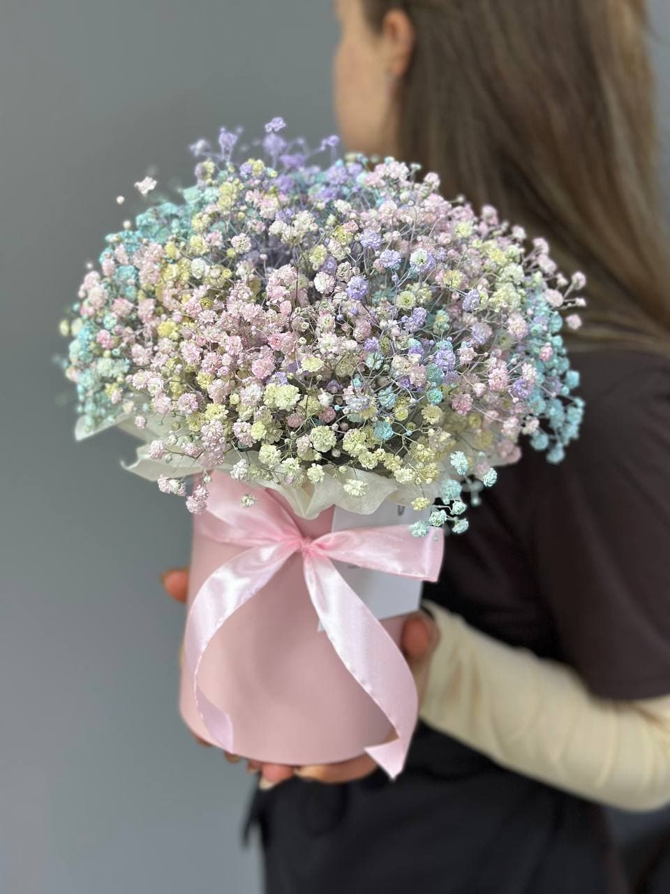 Коробка гипсофилы "Нежные краски"