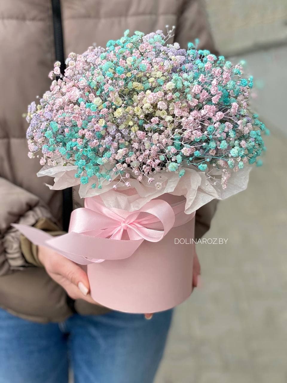 Коробка гипсофилы "Нежные краски"