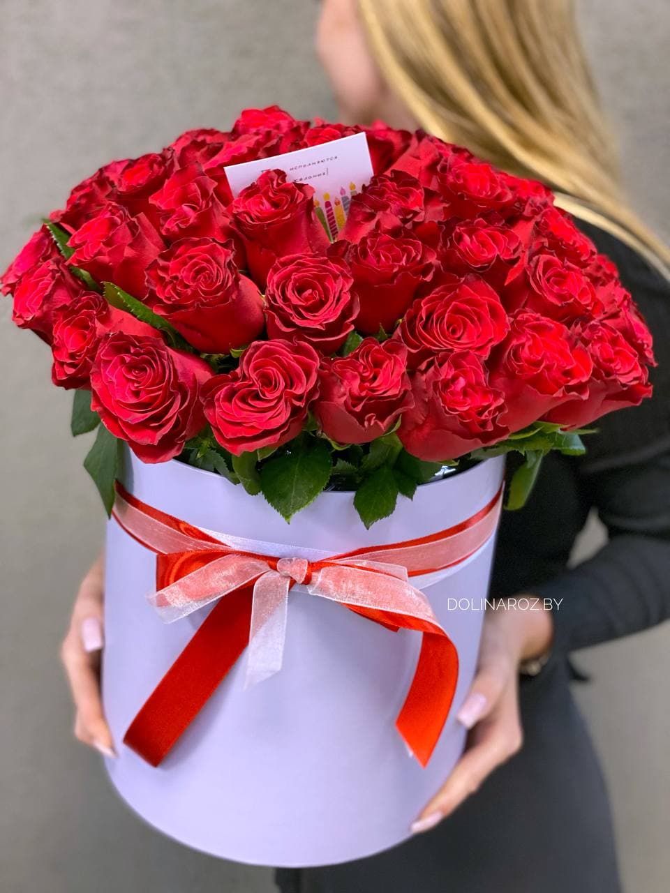 Розы в коробке "Мулен Руж"