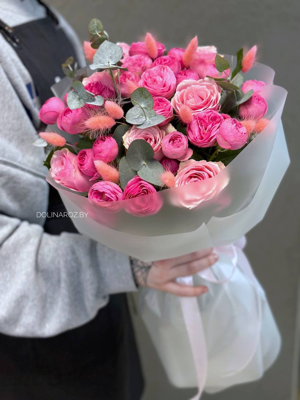 Составной букет "Клубничное мороженое"