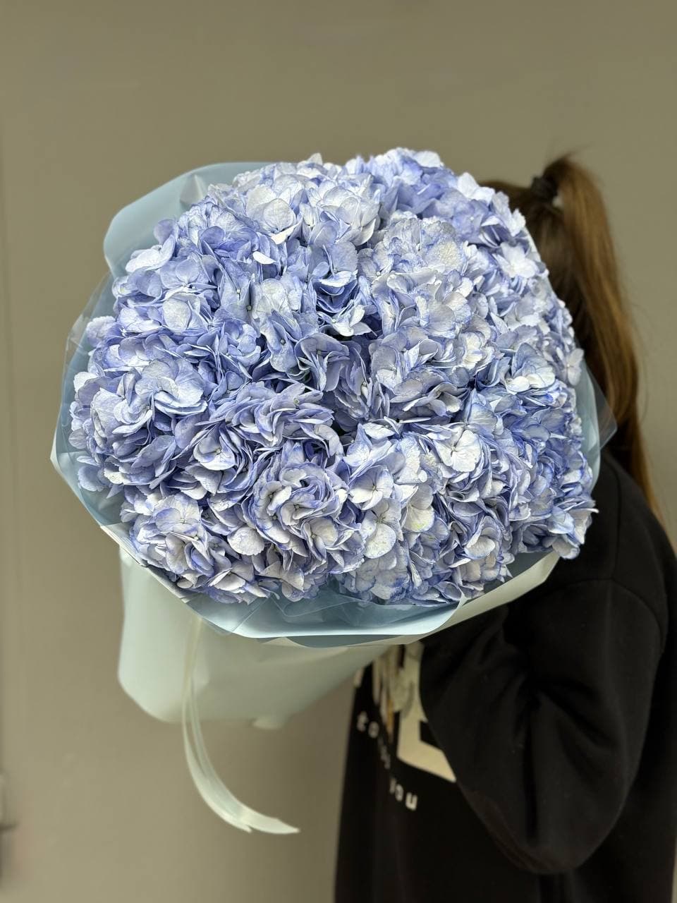 Букет гортензий "9 голубых Колумбия"