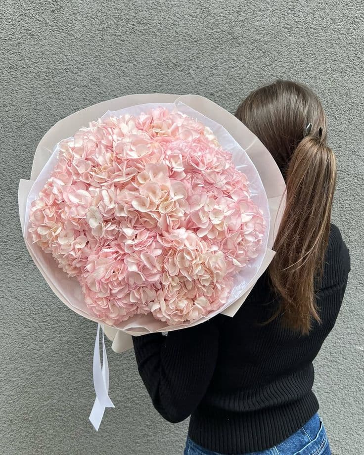 Букет гортензий "9 розовых Колумбия"