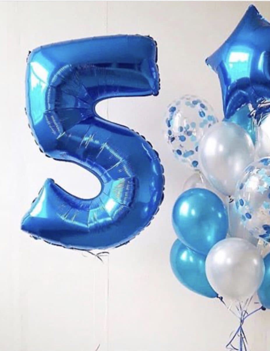 Foil Balloon "Number, Blue" (40''/102 cm)