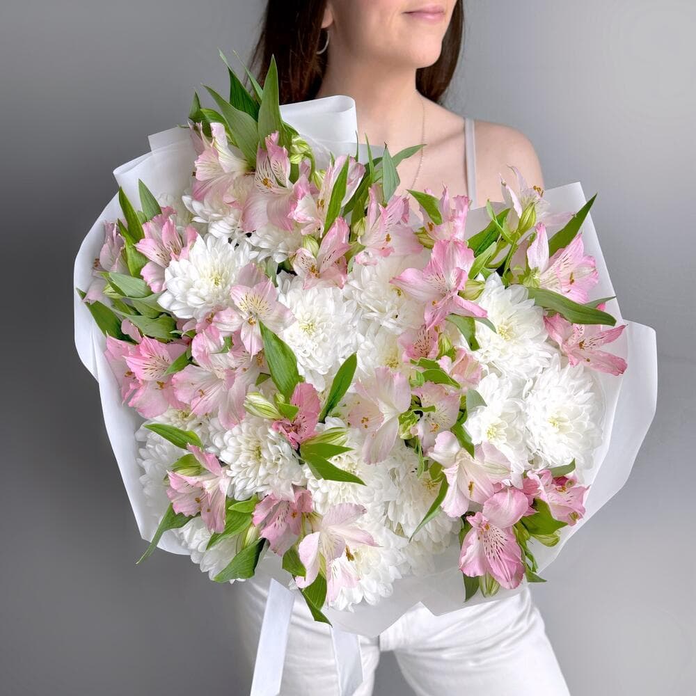 Составной букет "Нежное розовое облако"