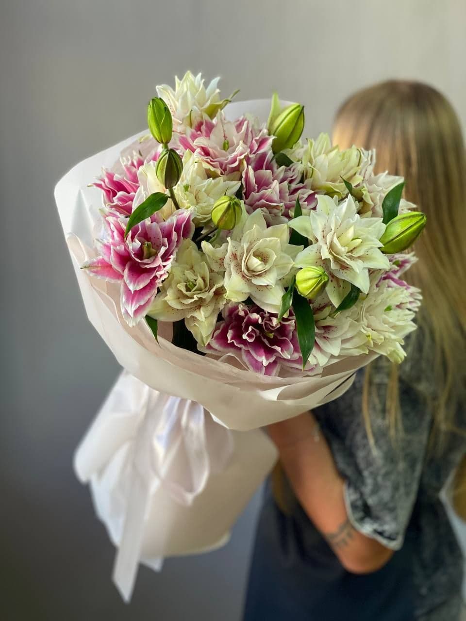 Bouquet of peony lilies "Pink 5"